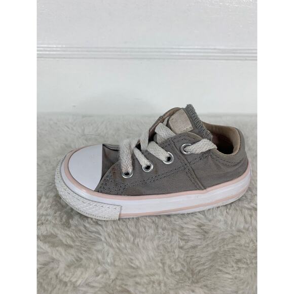 Converse All Star Toddlers Size 5 Gray & With Pink Canvas Low-Top Sneakers - Picture 4 of 9